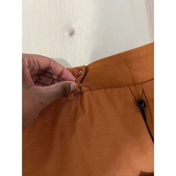 DKNY NWT Women Orange Flat Front Poly Rayon Trouser Pants Size 6 Small Fall Chic - Picture 7 of 12